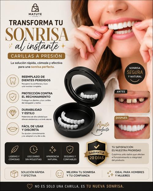 Carillas Postiza Dentadura SnapOn Smile