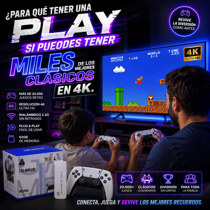 M15 Plus™ | La Consola 4K Retro Tendencia | +20.000 Juegos Clásicos | Plug & Play