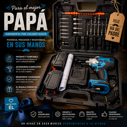 Llave taladro impacto inalam+ accesorios
