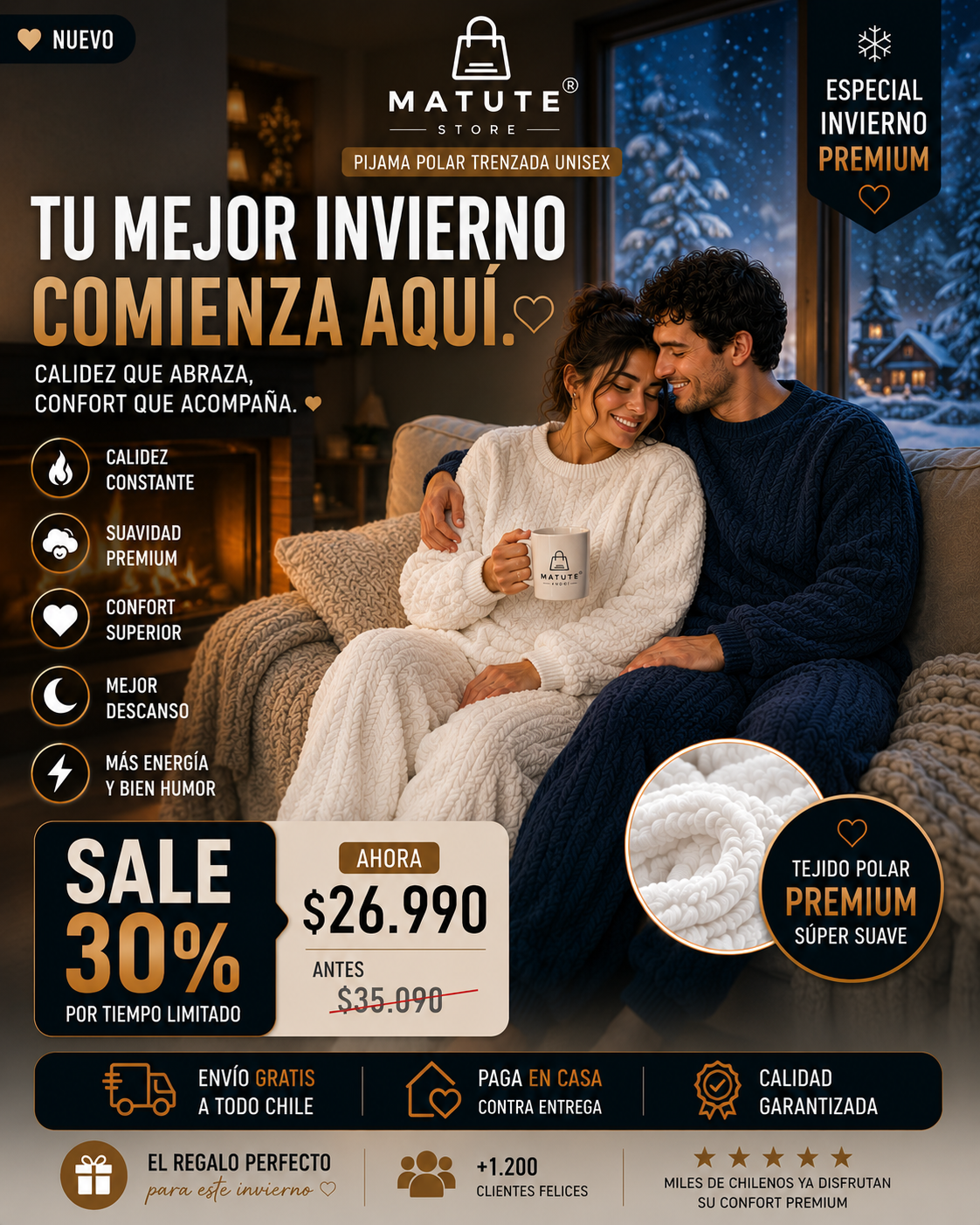 EDICIÓN LIMITADA - Pijama Unisex Polar Trenzada
