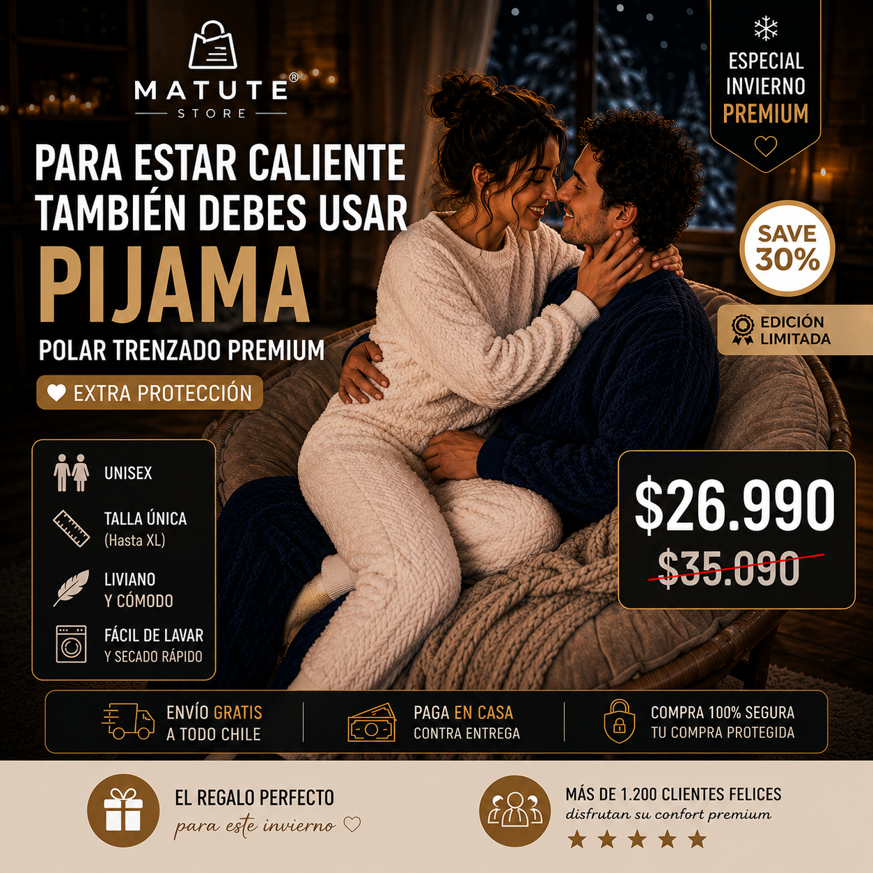 EDICIÓN LIMITADA - Pijama Unisex Polar Trenzada