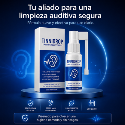 TINNIDROP® Spray Auricular Natural | Alivio Rápido del Zumbido y Tinnitus